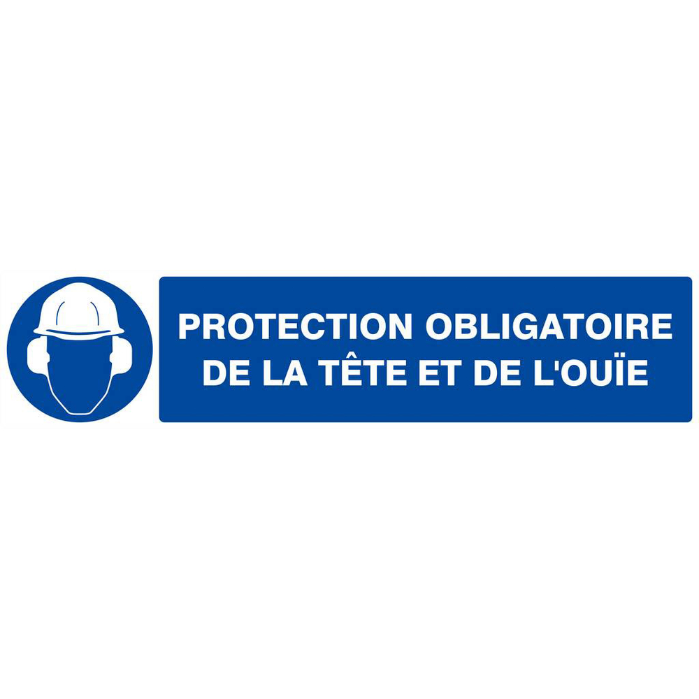 PANNEAU PROTECTION OBLIGATOIRE TETE ET OUIE 330X75MM TALIAPLAST - 625505