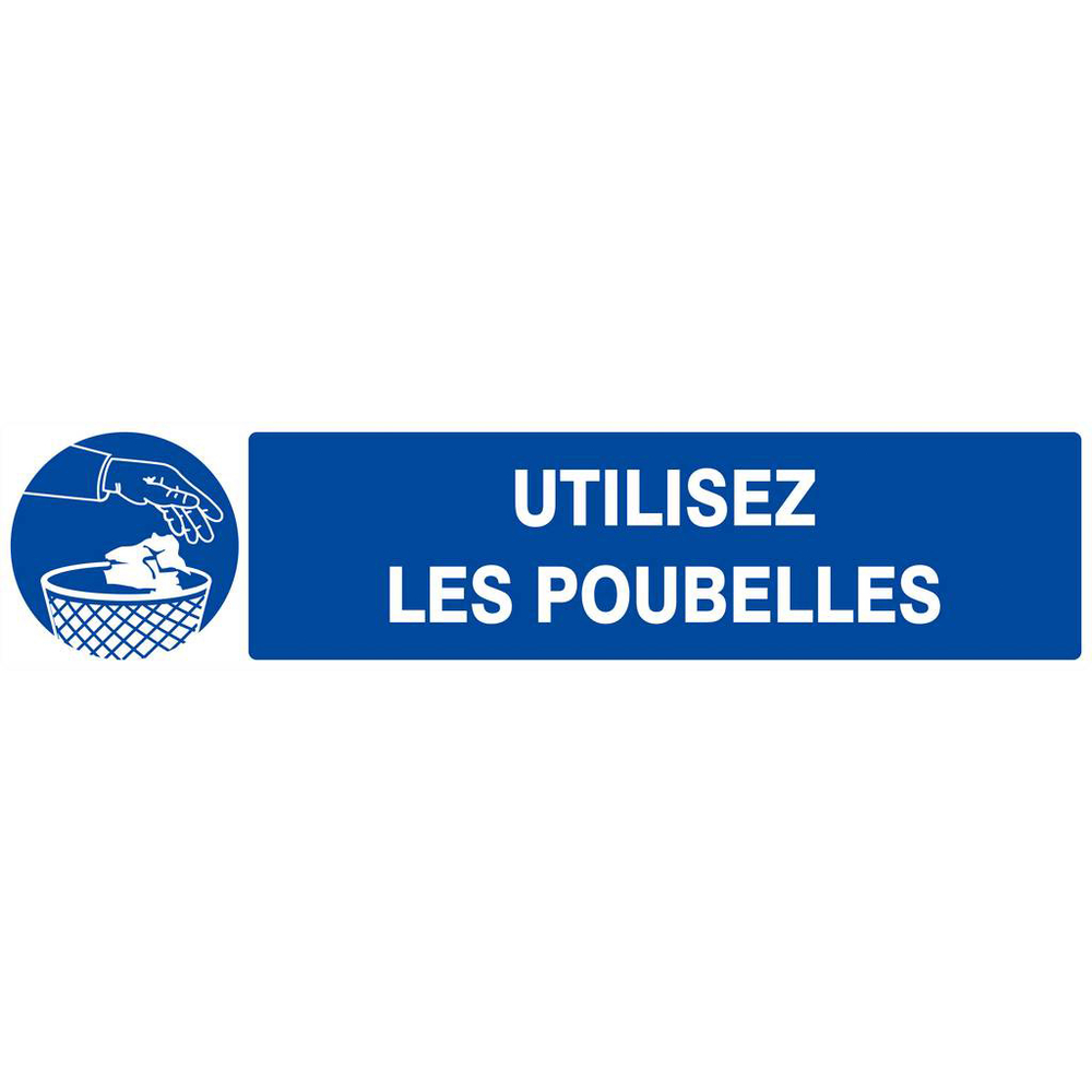 PANNEAU UTILISEZ LES POUBELLES 330X75MM TALIAPLAST - 625512