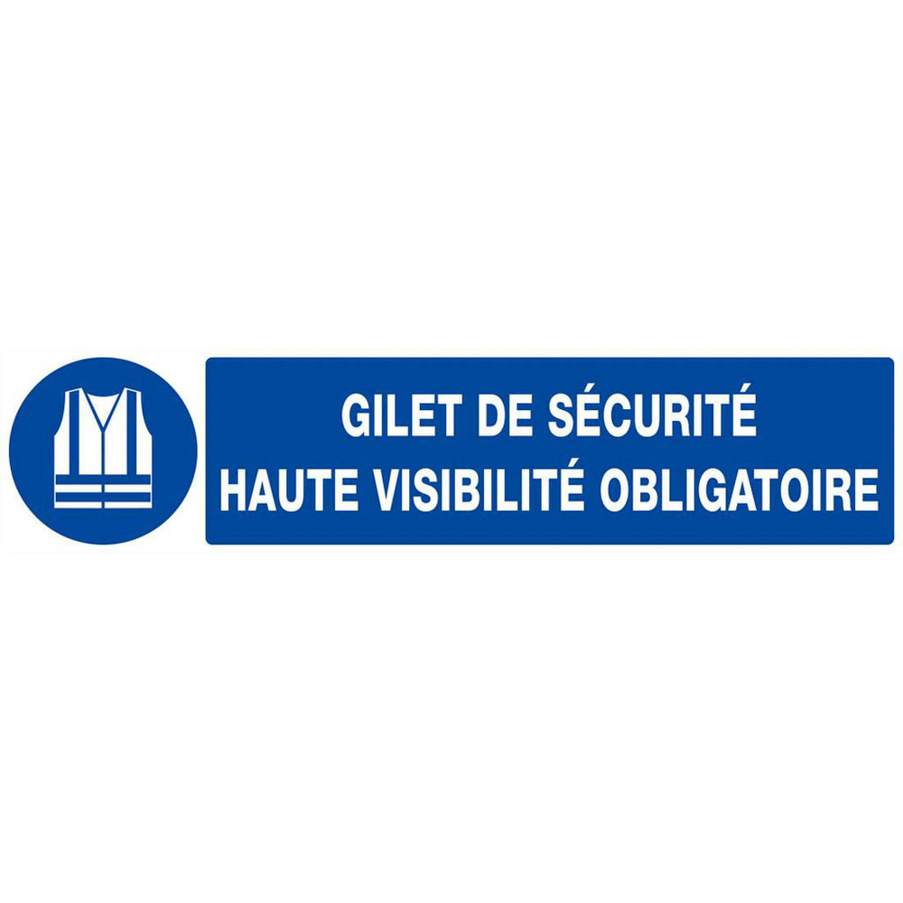 PANNEAU GILET DE SECURITE HAUTE VISIBILITE OBLIGAT. 330X75MM TALIAPLAST - 625513