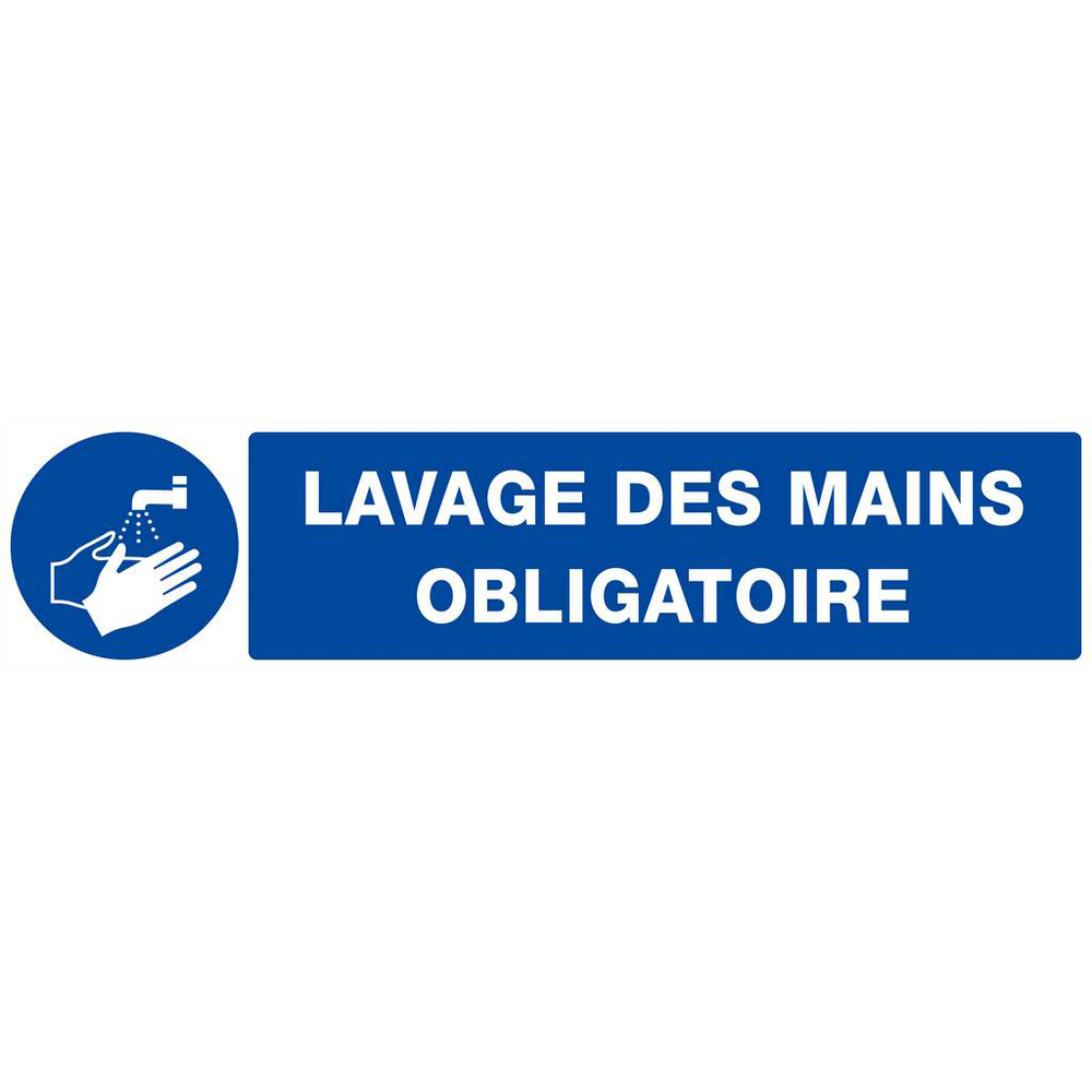 PANNEAU LAVAGE DES MAINS OBLIGATOIRE 330X75MM TALIAPLAST - 625520