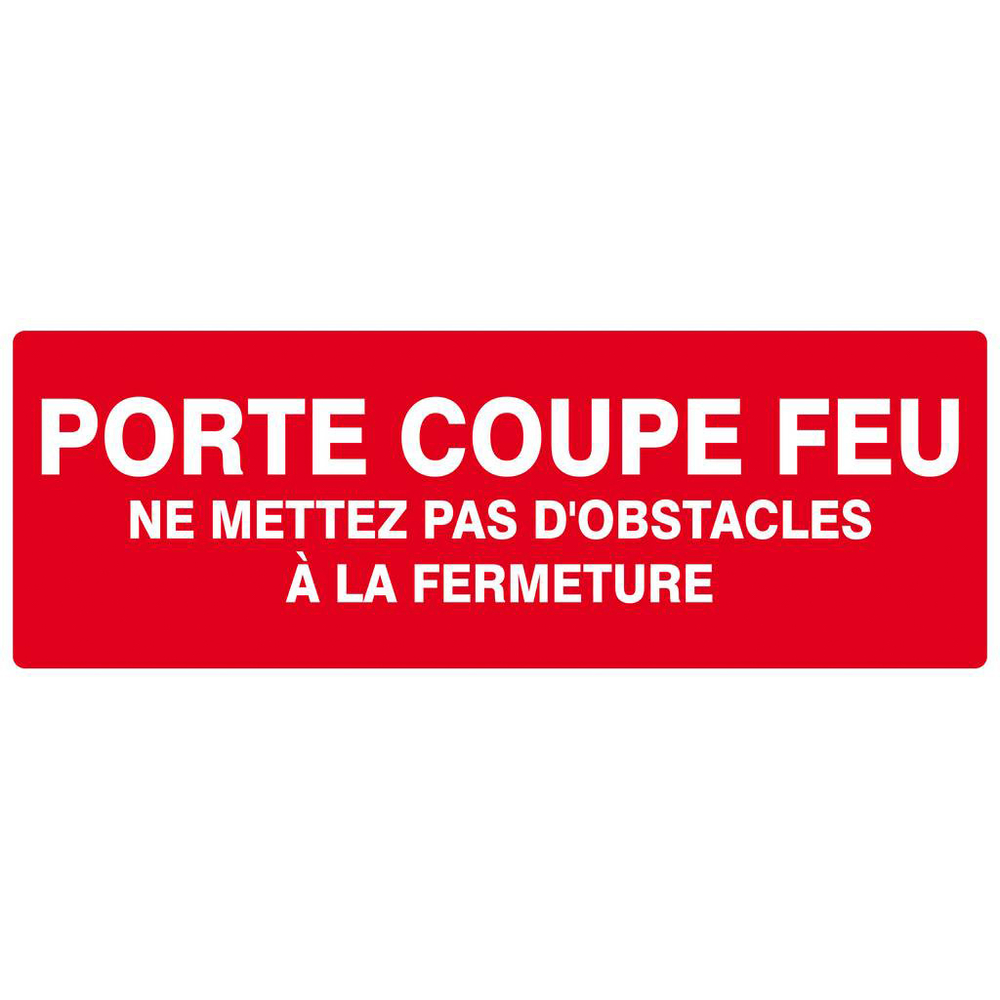 PANNEAU PORTE COUPE-FEU (+ TEXTE) 330X120MM TALIAPLAST - 626121