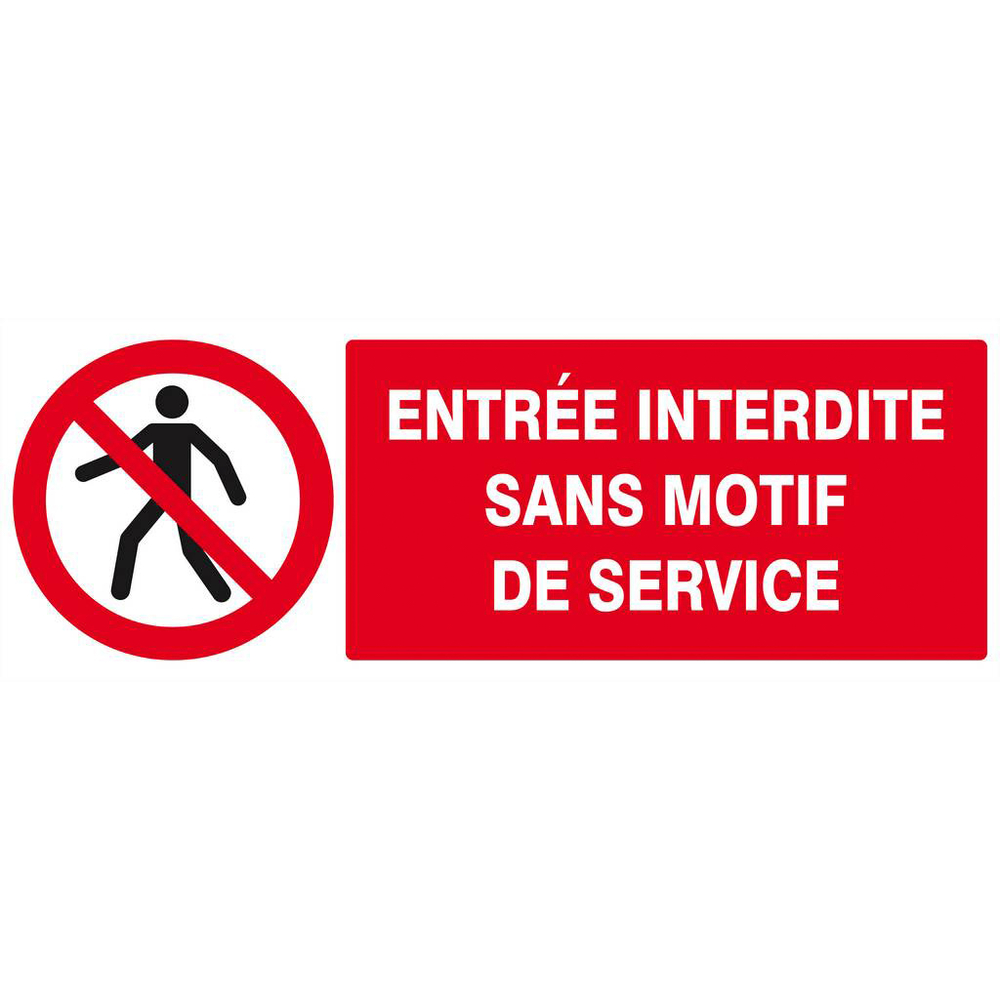 Panneau rigide ENTREE INTERDITE SANS MOTIF DE SERVICE 330X120MM TALIAPLAST - 626206