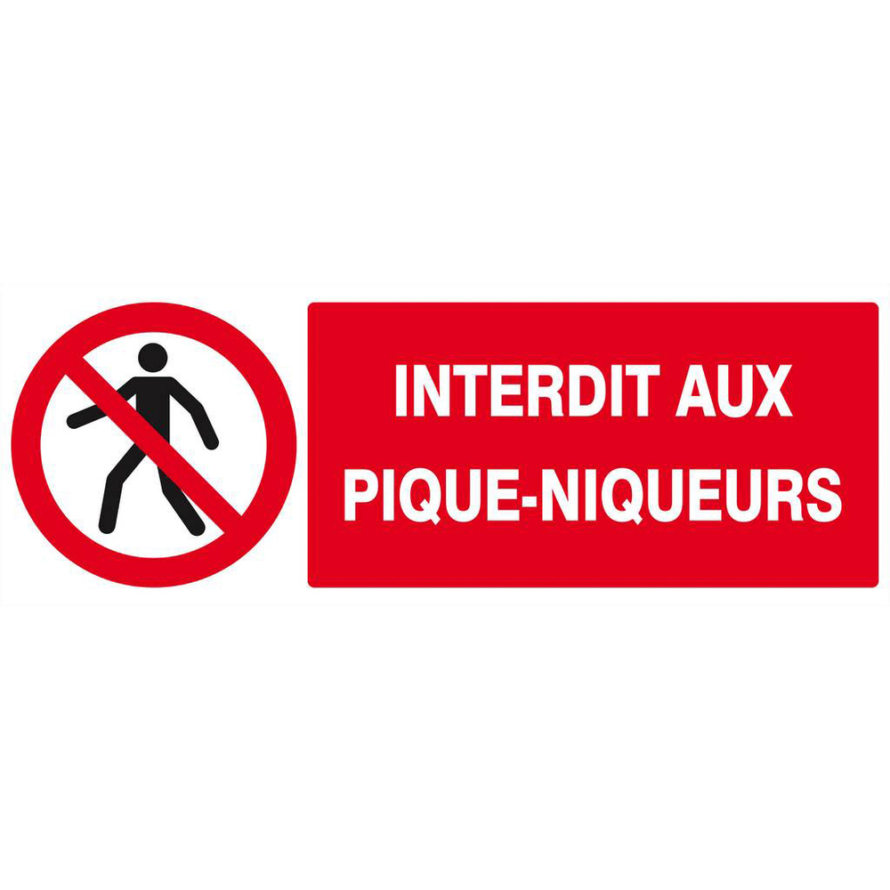 Panneau rigide INTERDIT AUX PIQUE-NIQUEURS 330X120MM TALIAPLAST - 626207
