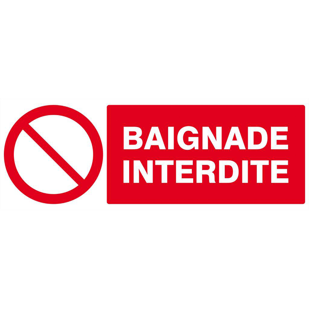 Panneau rigide BAIGNADE INTERDITE 330X120MM TALIAPLAST - 626218