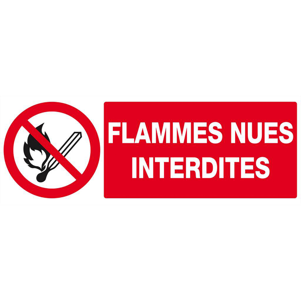 Panneau rigide FLAMMES NUES INTERDITES 330X120MM TALIAPLAST - 626226