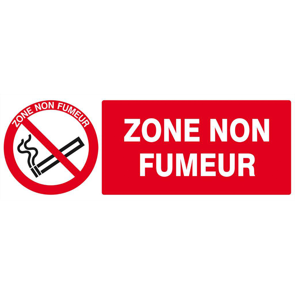 Panneau rigide ZONE NON FUMEUR 330X120MM TALIAPLAST - 626235
