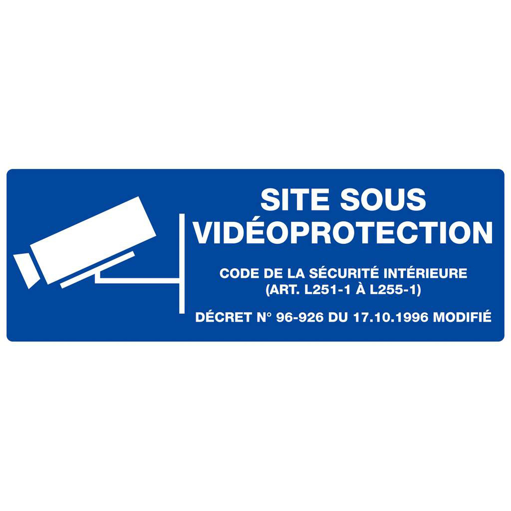 Panneau rigide SITE SOUS VIDEOPROTECTION 330X120MM TALIAPLAST - 626237