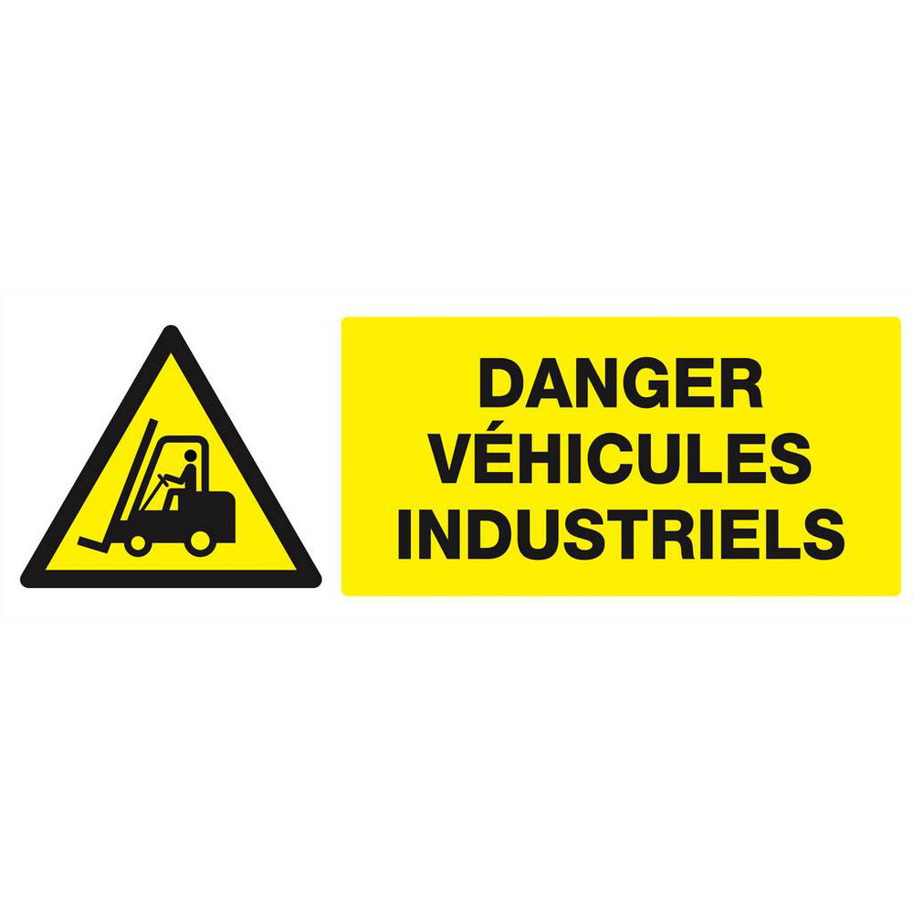 Panneau rigide DANGER VEHICULES INDUSTRIELS 330X120MM TALIAPLAST - 626310