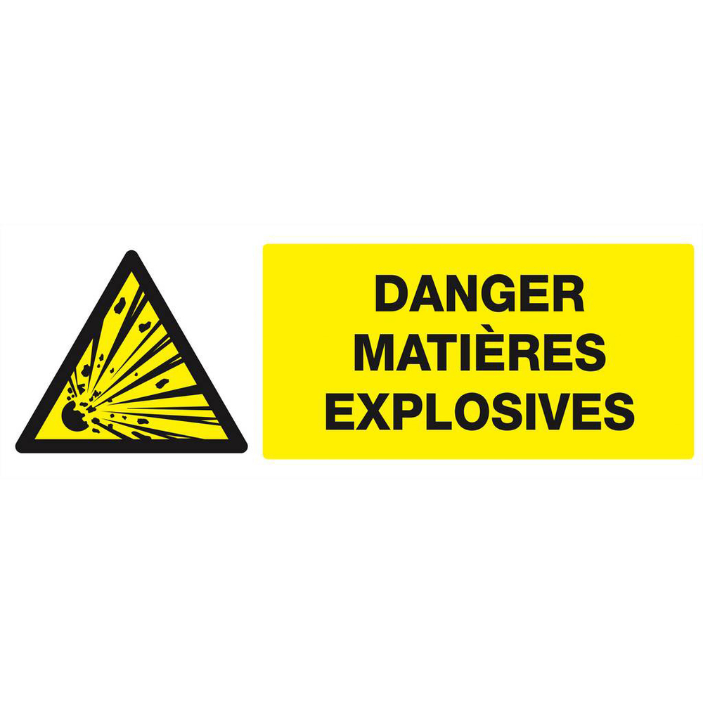 Panneau rigide DANGER, MATIERES EXPLOSIVES 330X120MM TALIAPLAST - 626312