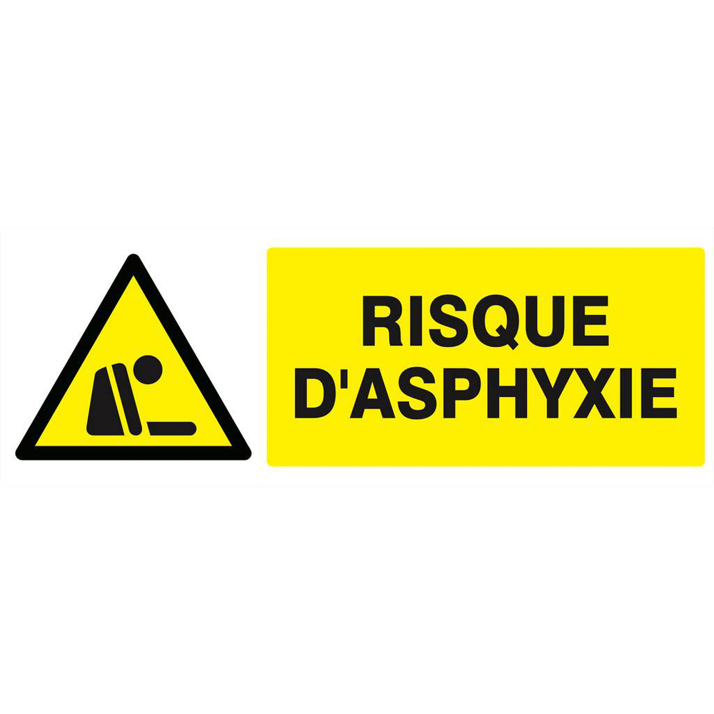 Panneau rigide DANGER RISQUE D' ASPHYXIE 330X120MM TALIAPLAST - 626329