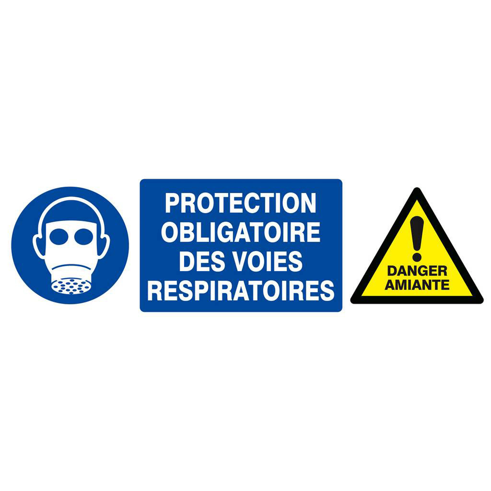 PROTECTION VOIES RESPIRATOIRES/DANGER AMIANTE 330x120mm TALIAPLAST - 626333
