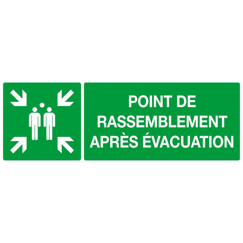 PANNEAU POINT DE RASSEMBLEMENT APRES EVACUATION 330X120MM TALIAPLAST - 626402