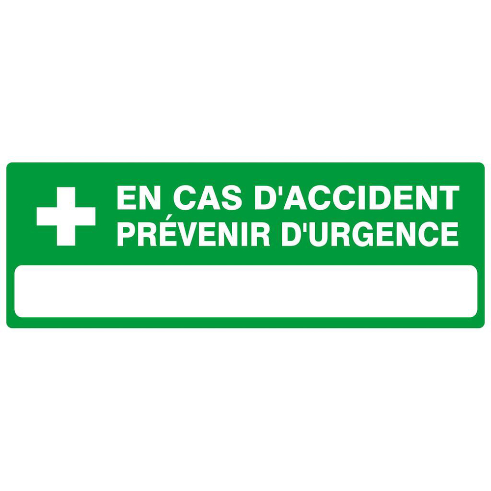 PANNEAU EN CAS D'ACCIDENT PREVENIR D'URGENCE 330X120MM TALIAPLAST - 626411