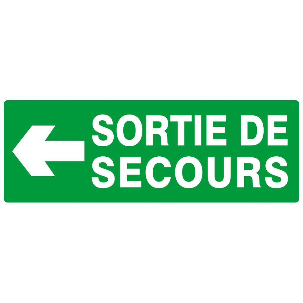 PANNEAU SORTIE DE SECOURS FLECHE A GAUCHE 330X120MM TALIAPLAST - 626413
