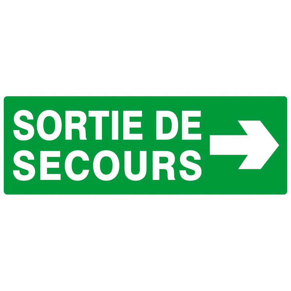 PANNEAU SORTIE DE SECOURS FLECHE A DROITE 330X120MM TALIAPLAST - 626414