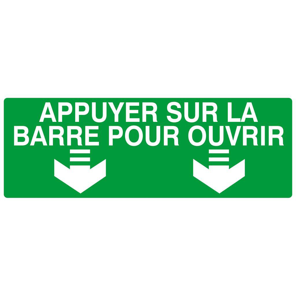 PANNEAU APPUYER SUR LA BARRE POUR OUVRIR 330X120MM TALIAPLAST - 626422