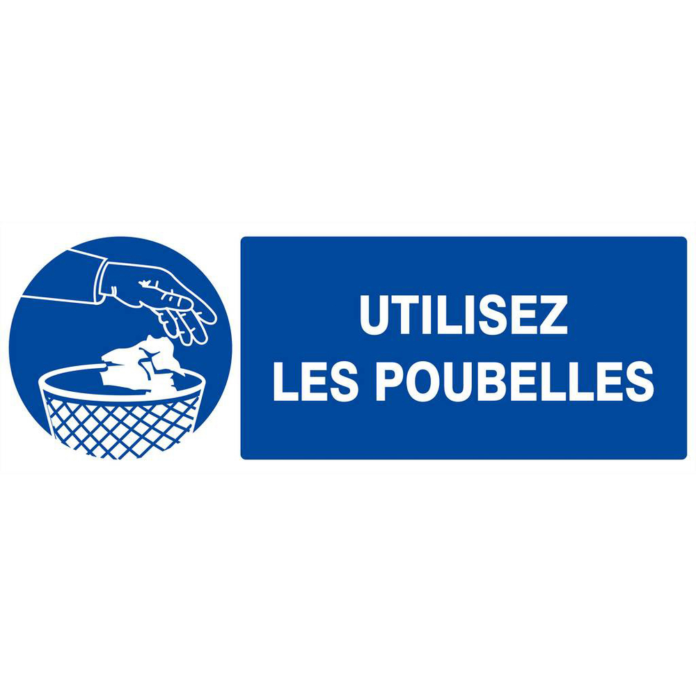 PANNEAU UTILISEZ LES POUBELLES 330X120MM TALIAPLAST - 626512