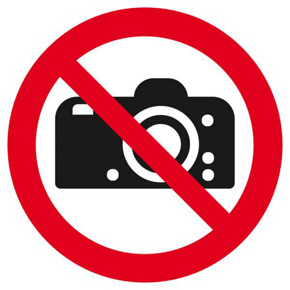 Panneau rigide INTERDICTION DE PHOTOGRAPHIER Ø180MM TALIAPLAST - 627204