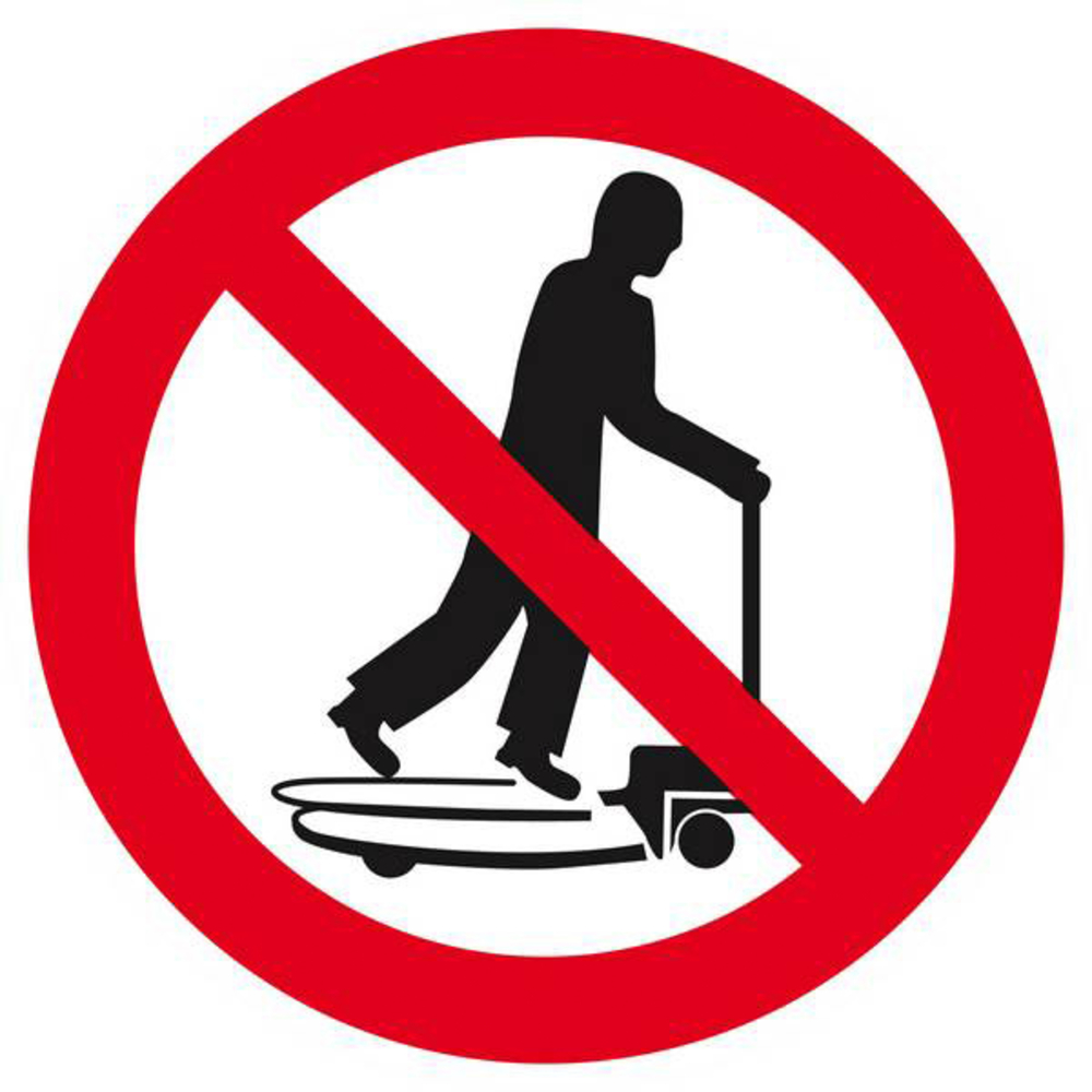 Panneau rigide INTERDIT DE MONTER SUR LES CHARIOTS Ø180MM TALIAPLAST - 627253