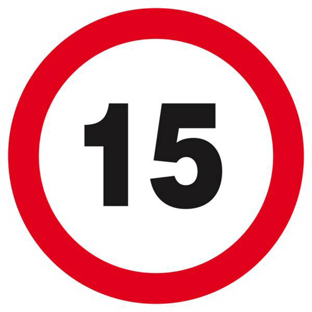 Panneau rigide INTERDIT DE ROULER A PLUS DE 15 KM/H Ø180MM TALIAPLAST - 627261