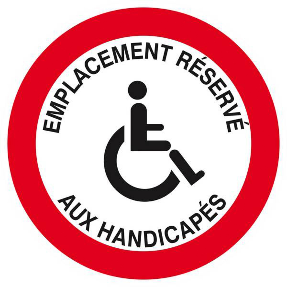 Panneau rigide EMPLACEMENT RESERVE AUX HANDICAPES Ø180MM TALIAPLAST - 627266