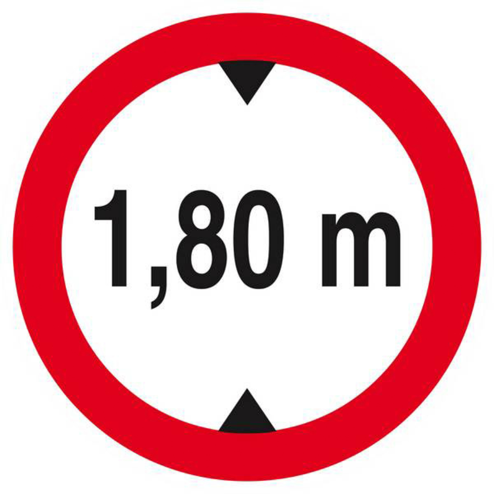 Panneau rigide INTERDIT AUX VEHICULES DE PLUS DE 1.80M DE HAUT D.180mm TALIAPLAST - 627272