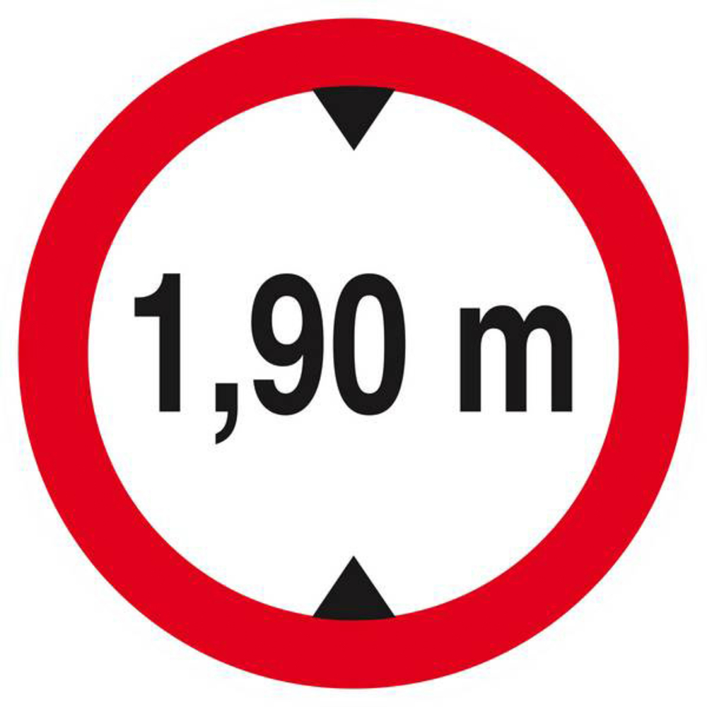 Panneau rigide INTERDIT AUX VEHICULES DE PLUS DE 1.90M DE HAUT D.180mm TALIAPLAST - 627273