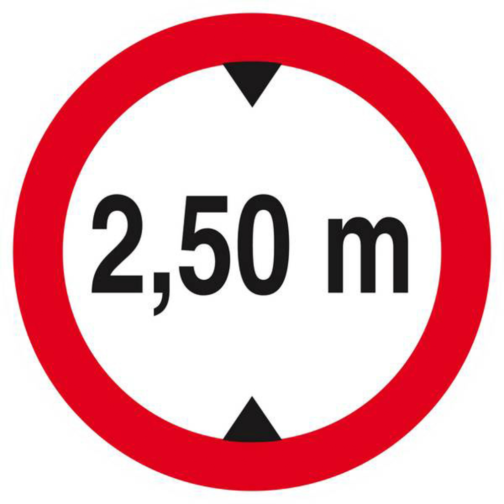 Panneau rigide INTERDIT AUX VEHICULES DE PLUS DE 2.50M DE HAUT D.180mm TALIAPLAST - 627276
