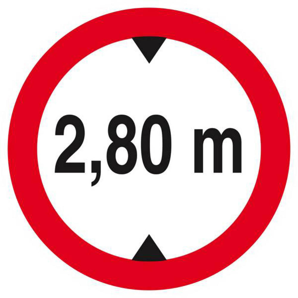 Panneau rigide INTERDIT AUX VEHICULES DE PLUS DE 2.80M DE HAUT D.180mm TALIAPLAST - 627277