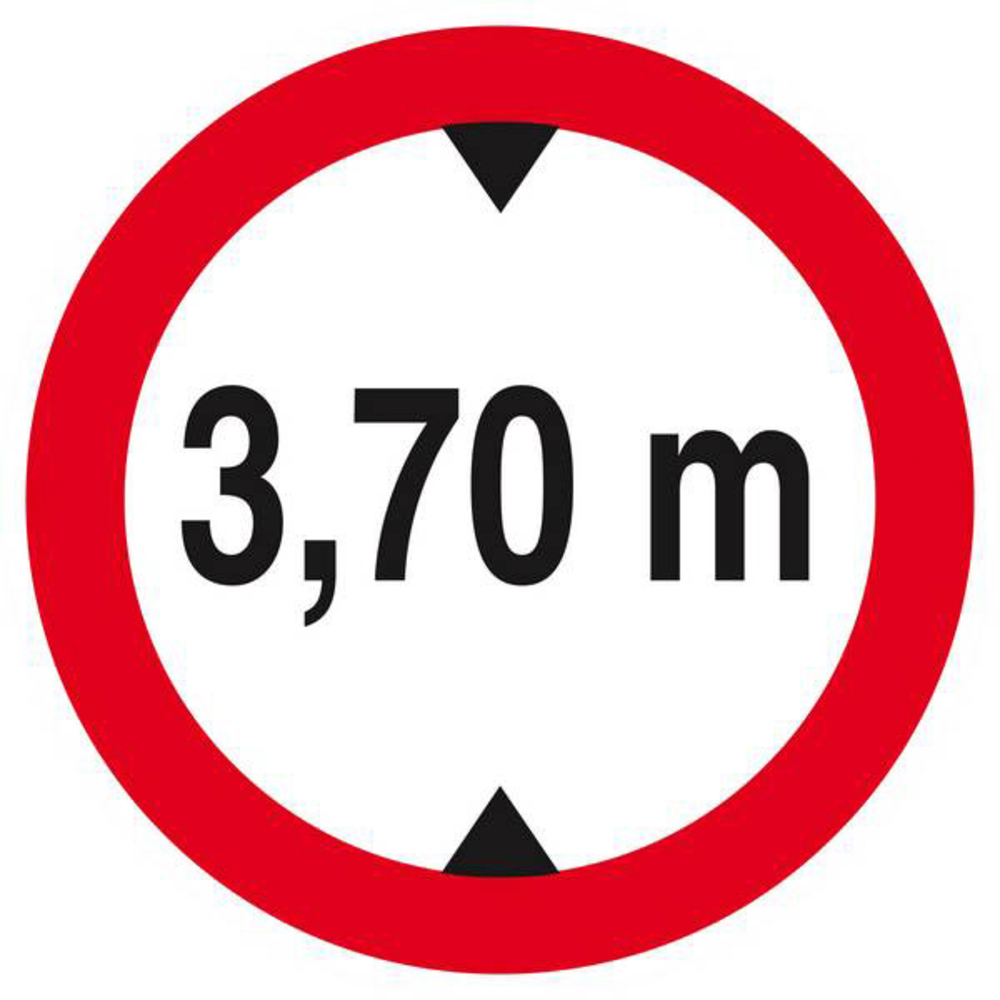 Panneau rigide INTERDIT AUX VEHICULES DE PLUS DE 3.70M DE HAUT D.180mm TALIAPLAST - 627278