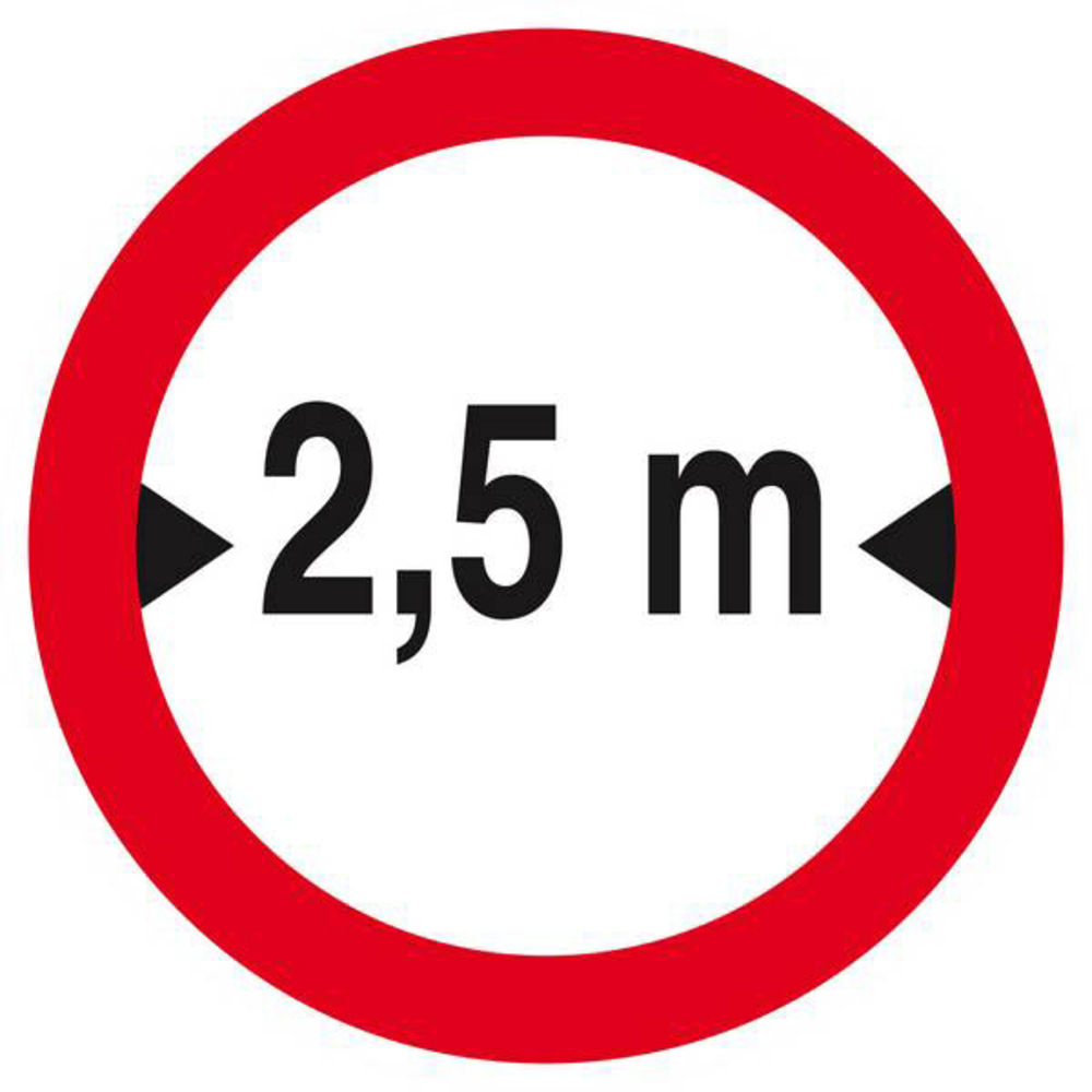 Panneau rigide INTERDIT AUX VEHICULES DE PLUS DE 2.50M DE LARGE D180mm TALIAPLAST - 627279