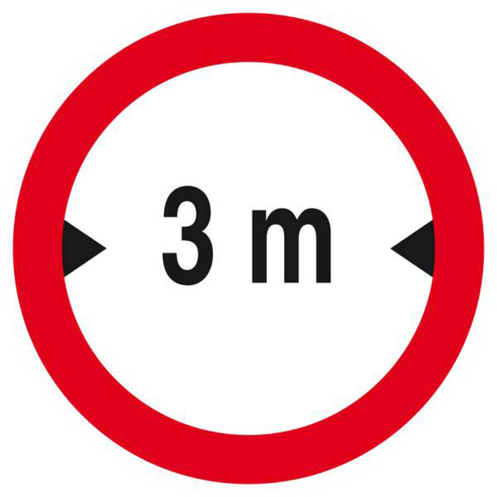 Panneau rigide INTERDIT AUX VEHICULES DE PLUS DE 3.00M DE LARGE D180mm TALIAPLAST - 627280