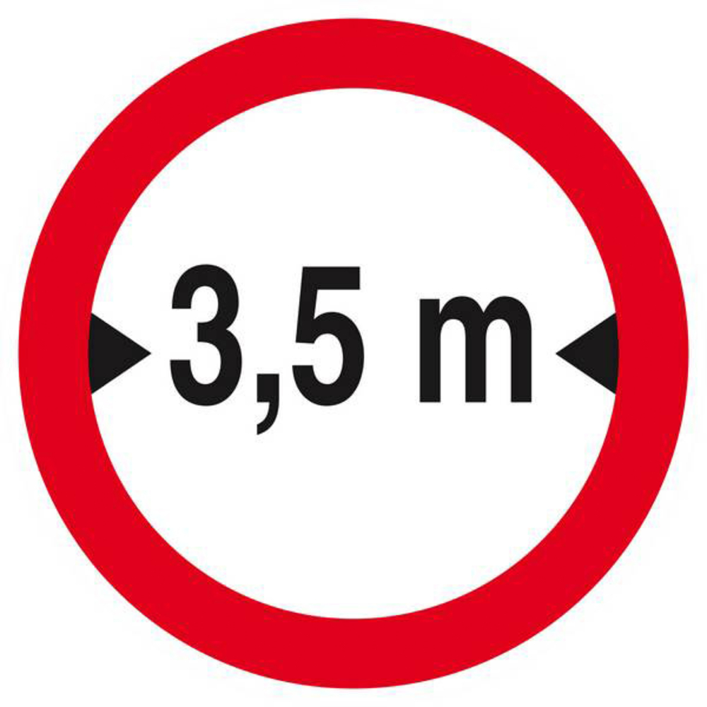 Panneau rigide INTERDIT AUX VEHICULES DE PLUS DE 3.50M DE LARGE D180mm TALIAPLAST - 627281