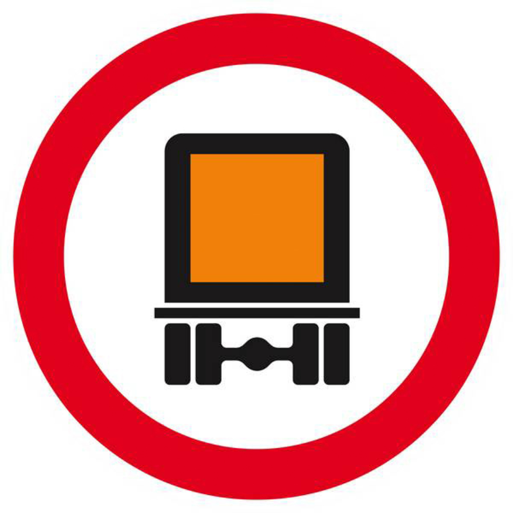 Panneau rigide INTERDIT AUX TRANSPORTS DE MATIERES DANGEREUSES D.180mm TALIAPLAST - 627285