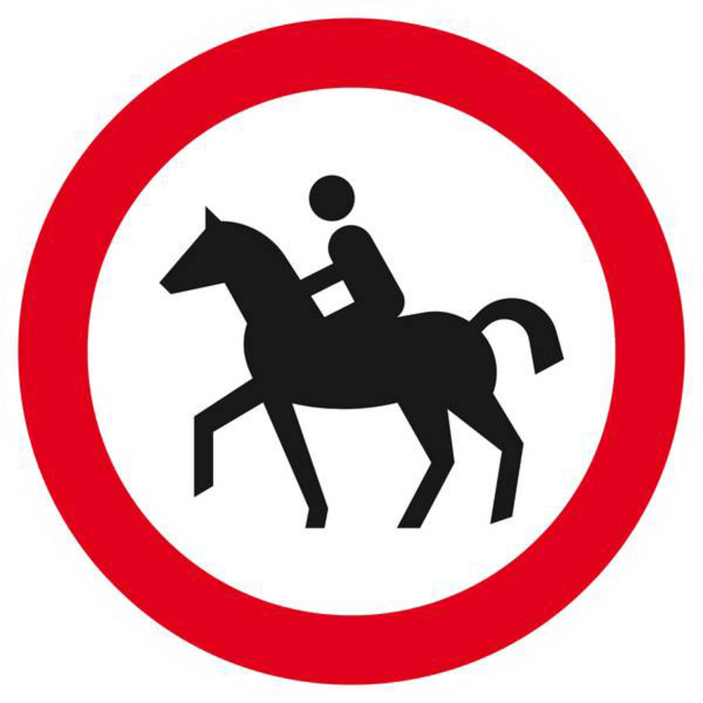 Panneau rigide INTERDIT AUX CAVALIERS Ø180MM TALIAPLAST - 627291