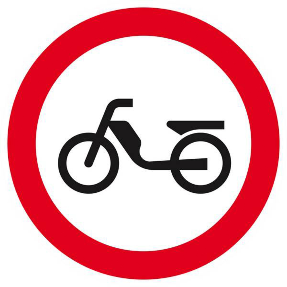 Panneau rigide INTERDIT AUX CYCLOMOTEURS Ø180MM TALIAPLAST - 627292