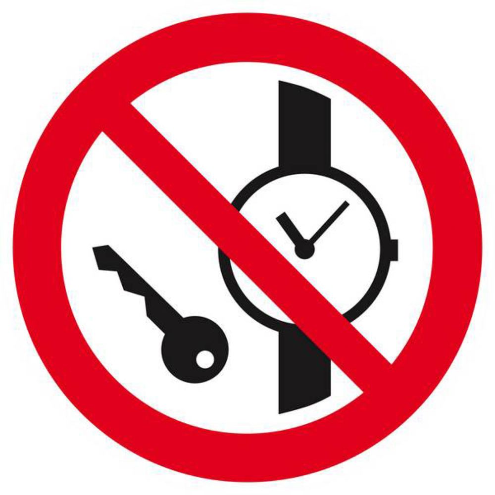 Panneau rigide ARTICLES METALLIQUES OU MONTRES INTERDITS Ø180MM TALIAPLAST - 627318