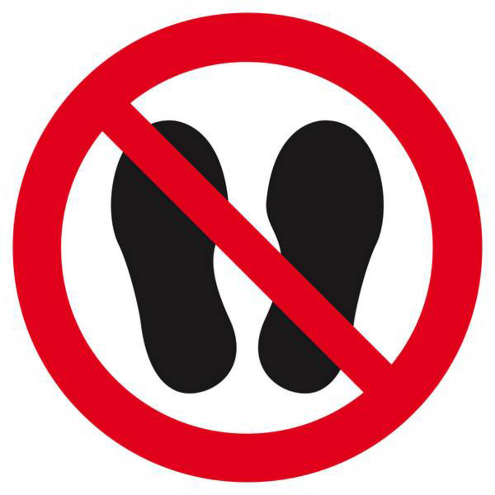 Panneau rigide NE PAS MARCHER OU STATIONNER A CET ENDROIT Ø180MM TALIAPLAST - 627351