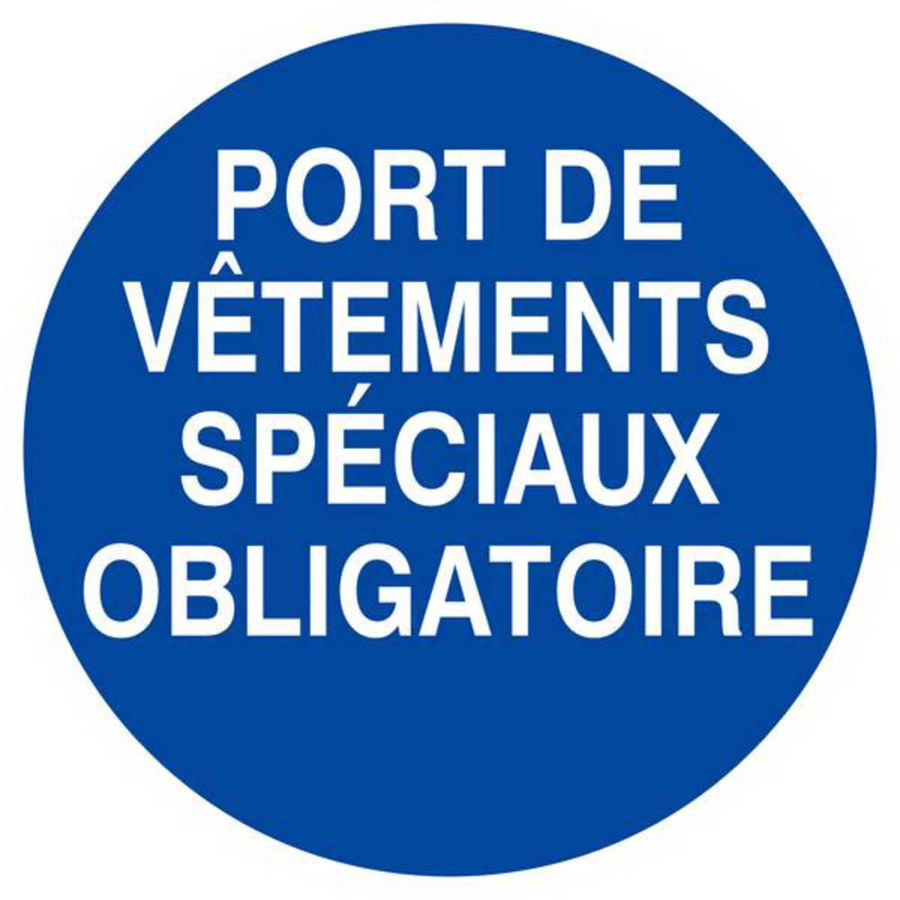 Panneau rigide PORT DE VETEMENTS SPECIAUX OBLIGATOIRE Ø180MM TALIAPLAST - 627532