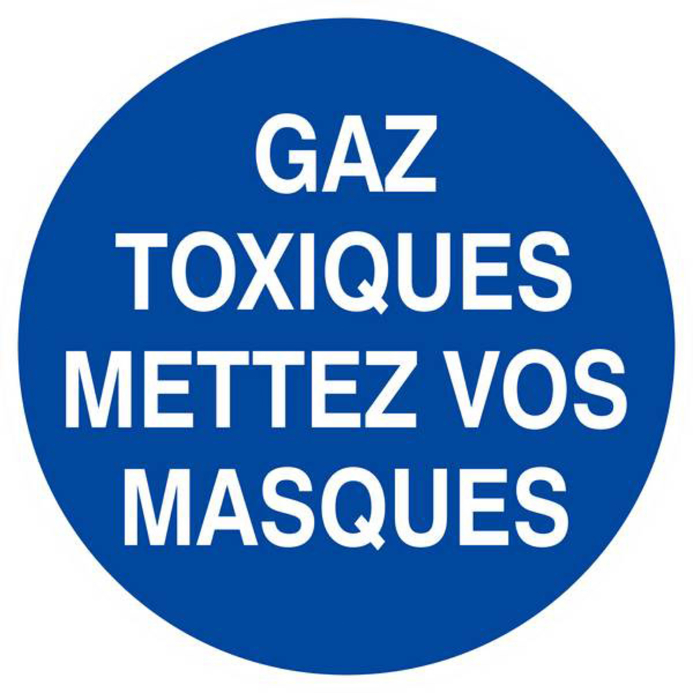 Panneau rigide GAZ TOXIQUES, METTEZ VOS MASQUES Ø180MM TALIAPLAST - 627537