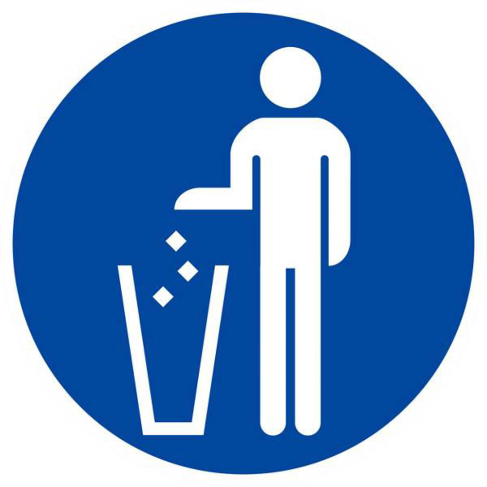 PANNEAU JETER LES DECHETS A LA POUBELLE OBLIGATOIRE Ø180MM TALIAPLAST - 627556