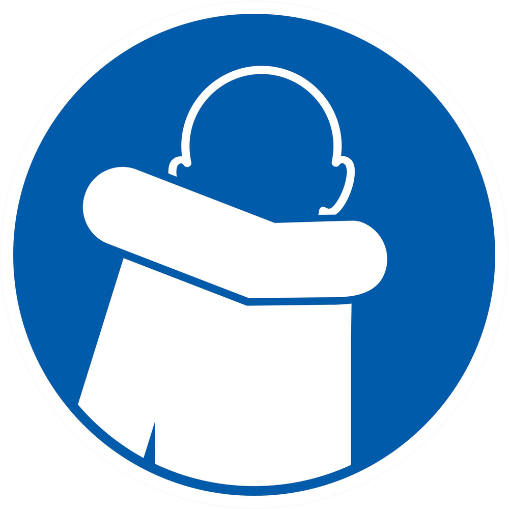 Signalétique d'obligation DIAM. 80 Tousser ou eternuer dans son coude d.180mm TALIAPLAST - 627598