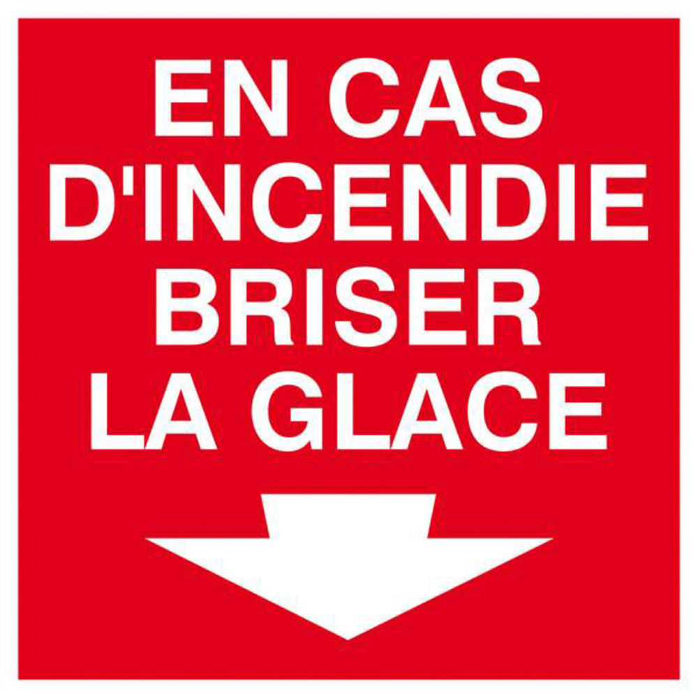 PANNEAU EN CAS D'INCENDIE BRISER LA GLACE 200X200MM TALIAPLAST - 628107