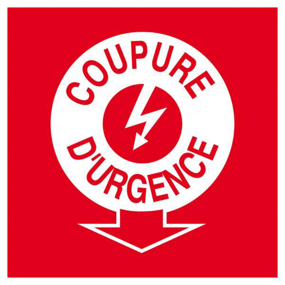PANNEAU COUPURE ELECTRICITE D'URGENCE 200X200MM TALIAPLAST - 628110