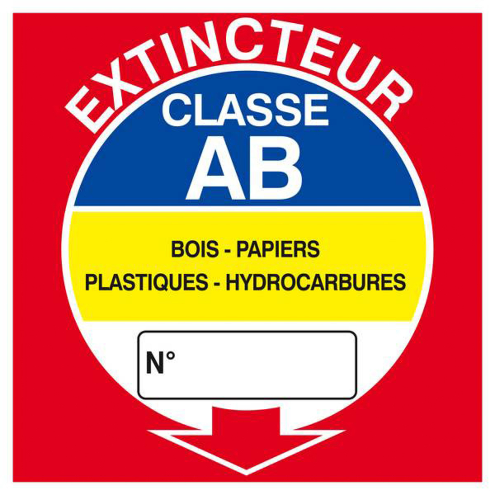 PANNEAU EXTINCTEUR CLASSE AB 200X200MM TALIAPLAST - 628115