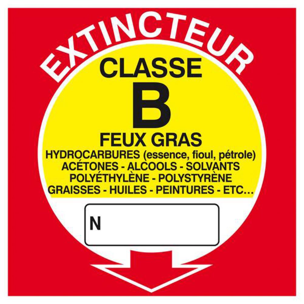 PANNEAU EXTINCTEUR CLASSE B 200X200MM TALIAPLAST - 628116
