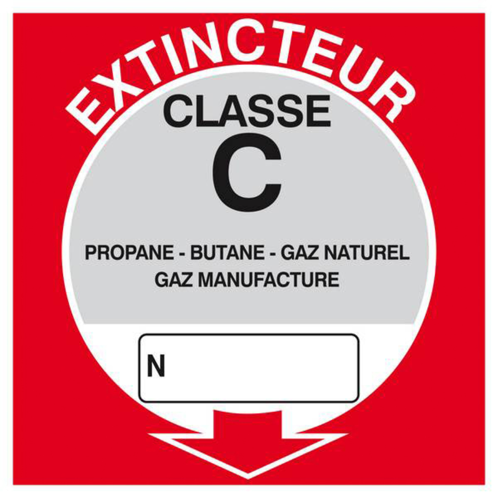 PANNEAU EXTINCTEUR CLASSE C 200X200MM TALIAPLAST - 628118