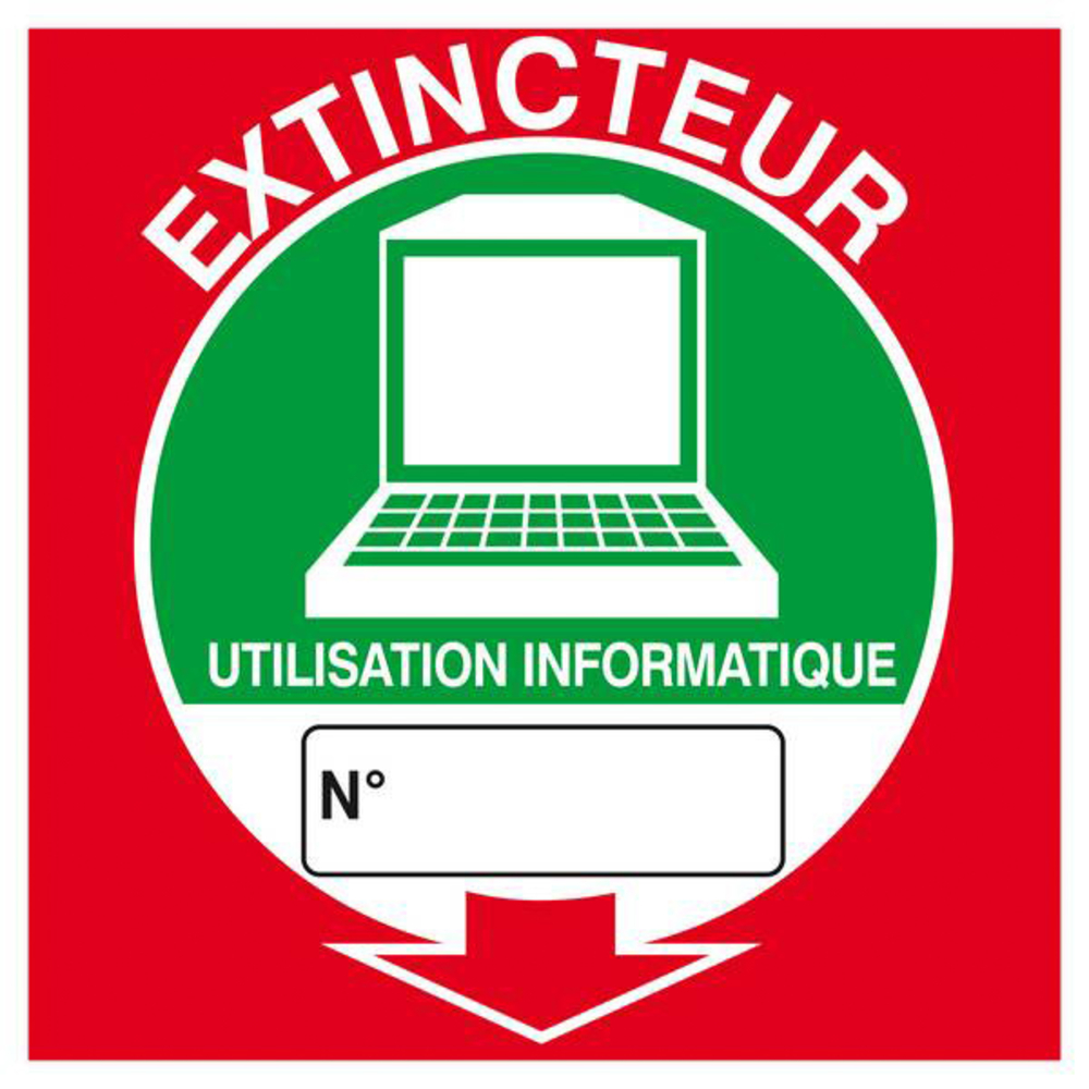 PANNEAU EXTINCTEUR UTILISATION INFORMATIQUE 200X200MM TALIAPLAST - 628122