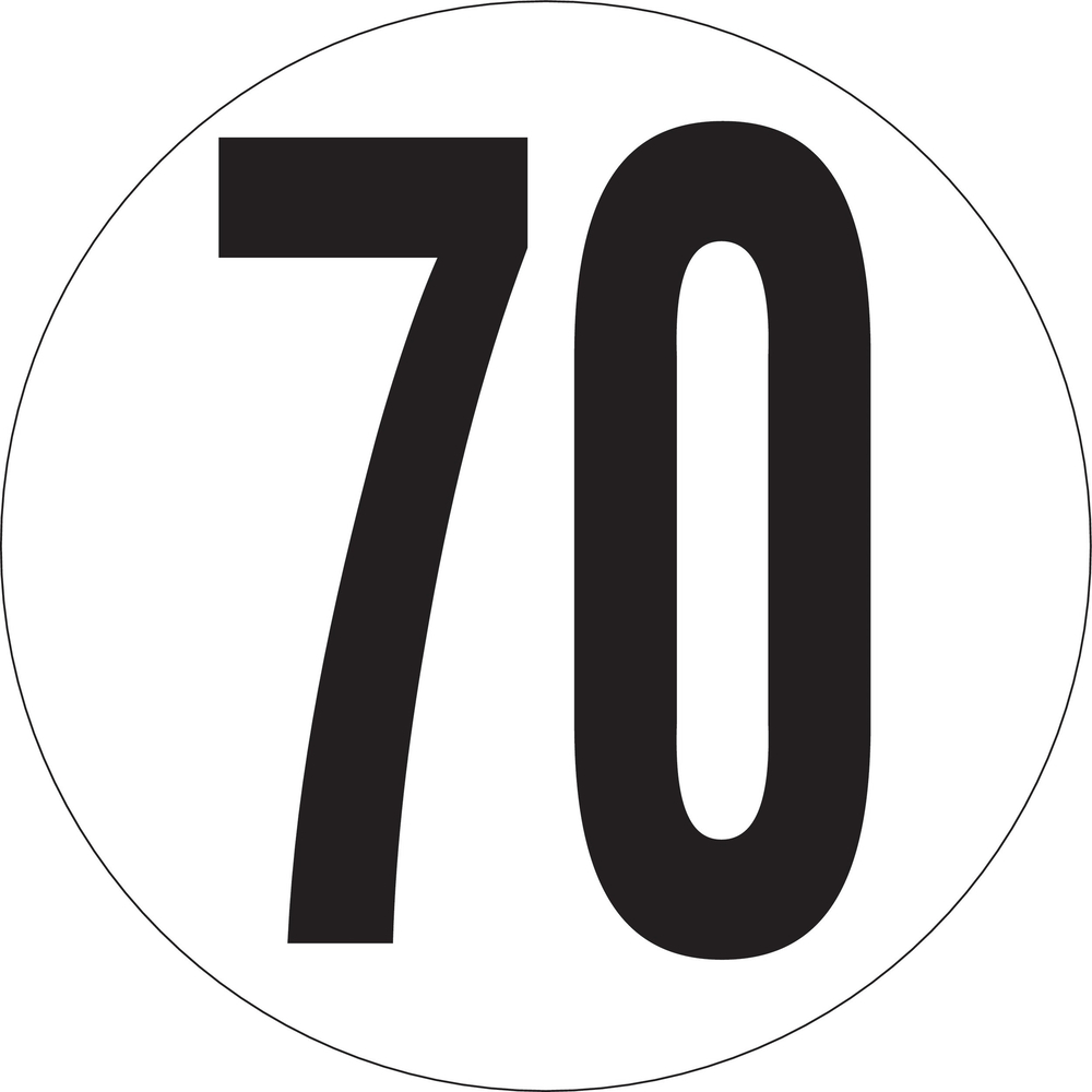 PANNEAU VEHICULES LIMITES A 70KM/H MAGNETIQUE Ø200MM TALIAPLAST - 628213