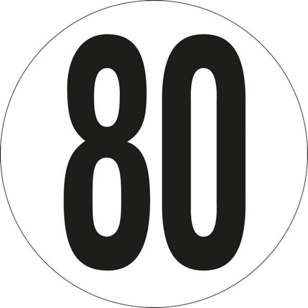 PANNEAU VEHICULES LIMITES A 80KM/H ADHESIF Ø200MM TALIAPLAST - 628222